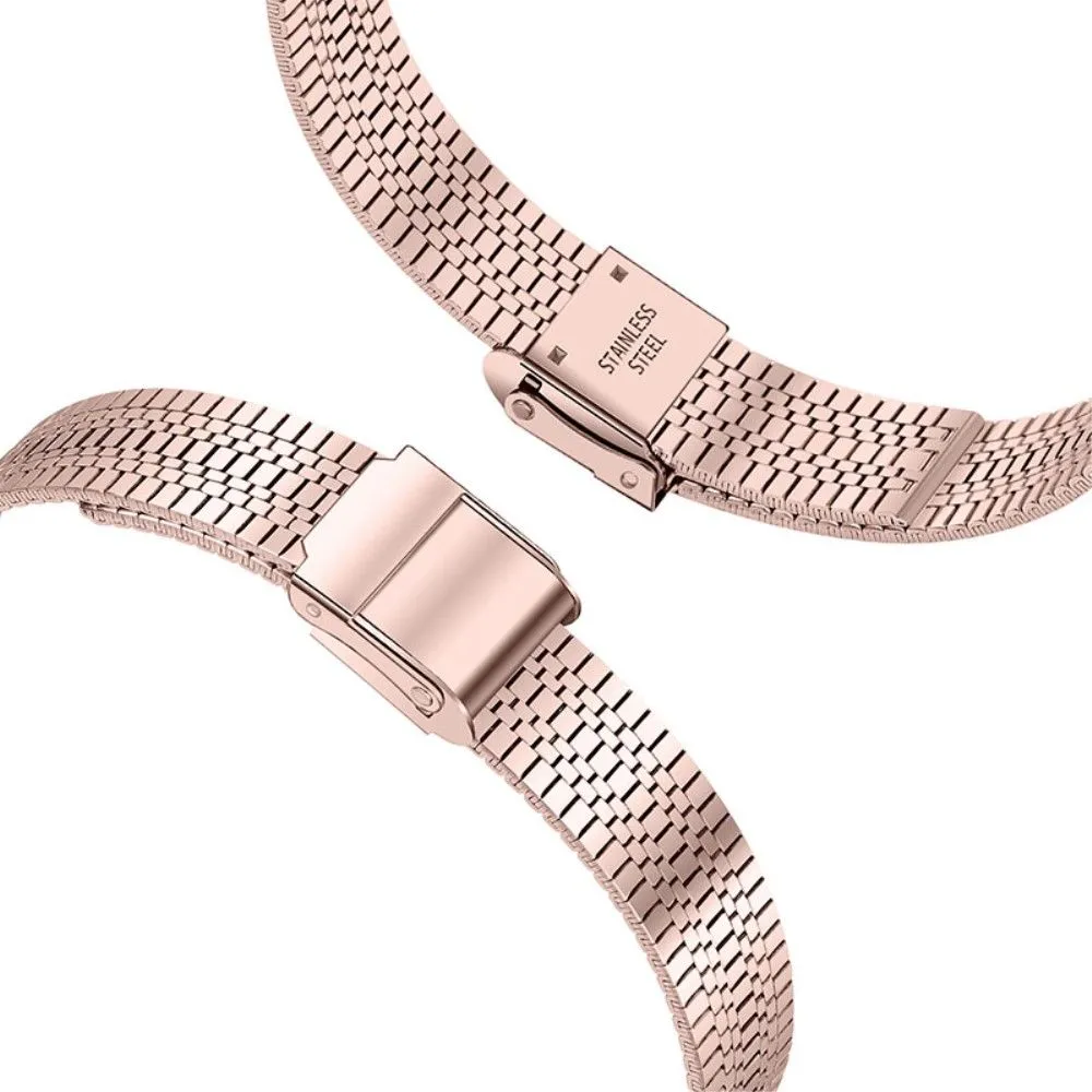 Fitbit Inspire 2 / Inspire 5 bead stainless steel watch strap - Pink Gold