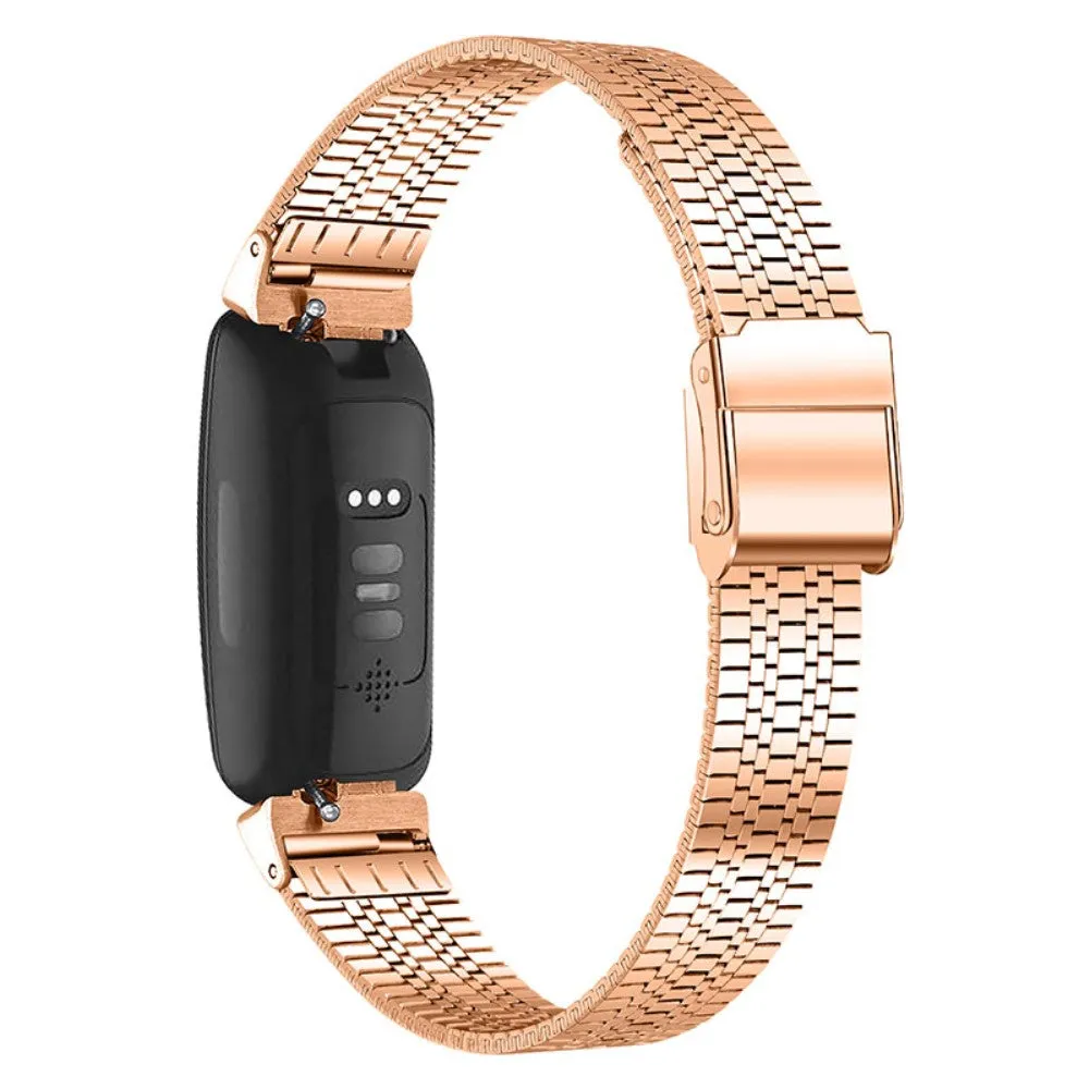 Fitbit Inspire 2 / Inspire 5 bead stainless steel watch strap - Rose Gold