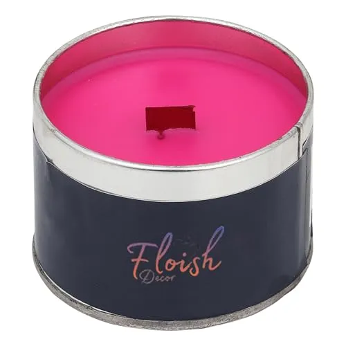 Floish Decor Premium Scented Tin Wood Wick Candle | Scented Candles for Home Decor | Scented Candles Gift Set | 30 Hours Burn Time (Lavender, 2 Pcs)