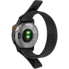 Garmin Fenix 6X nylon loop fastener watch strap - Black