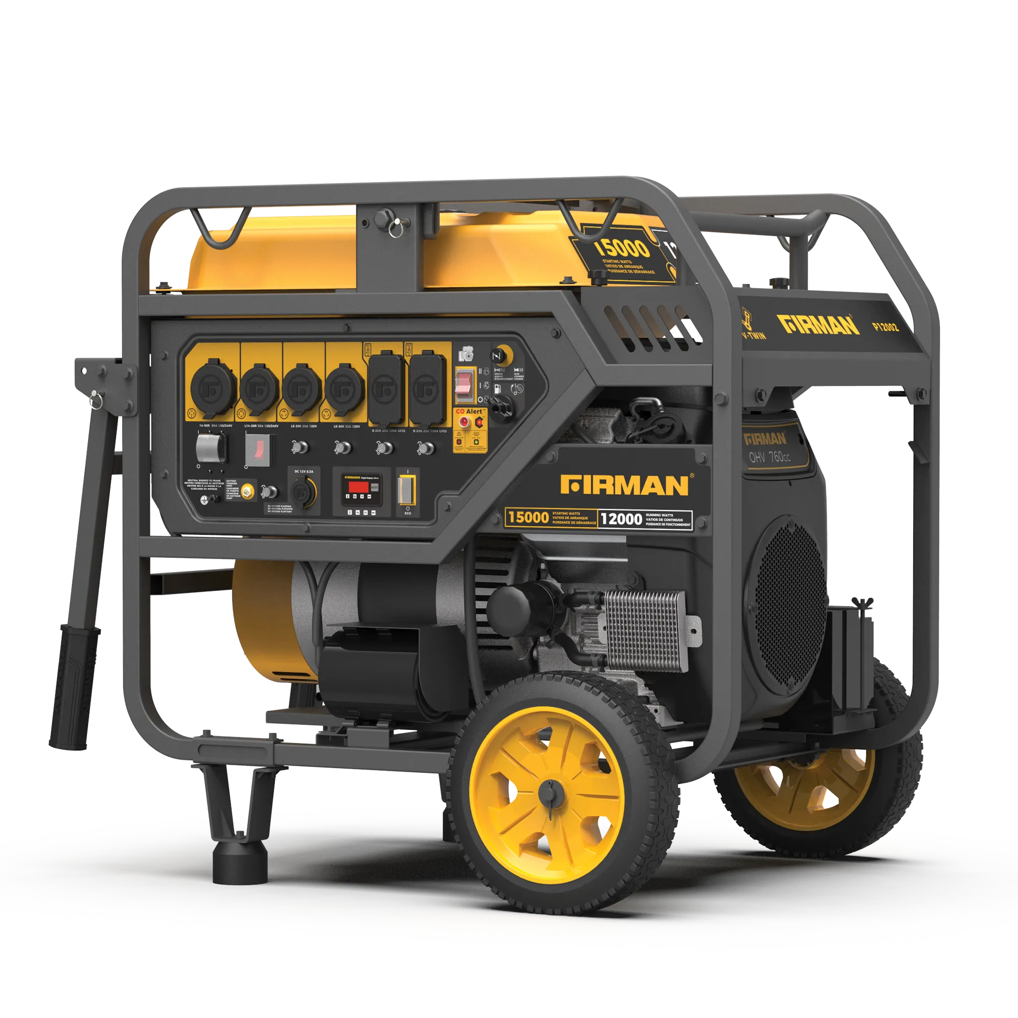 Gas Portable Generator 15000W Electric Start 120/240V with CO Alert