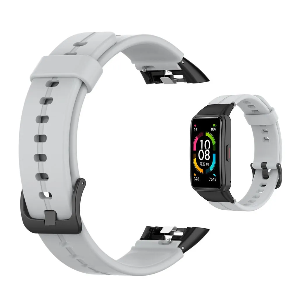 Honor Band 6 adjustable silicone watch strap - Grey