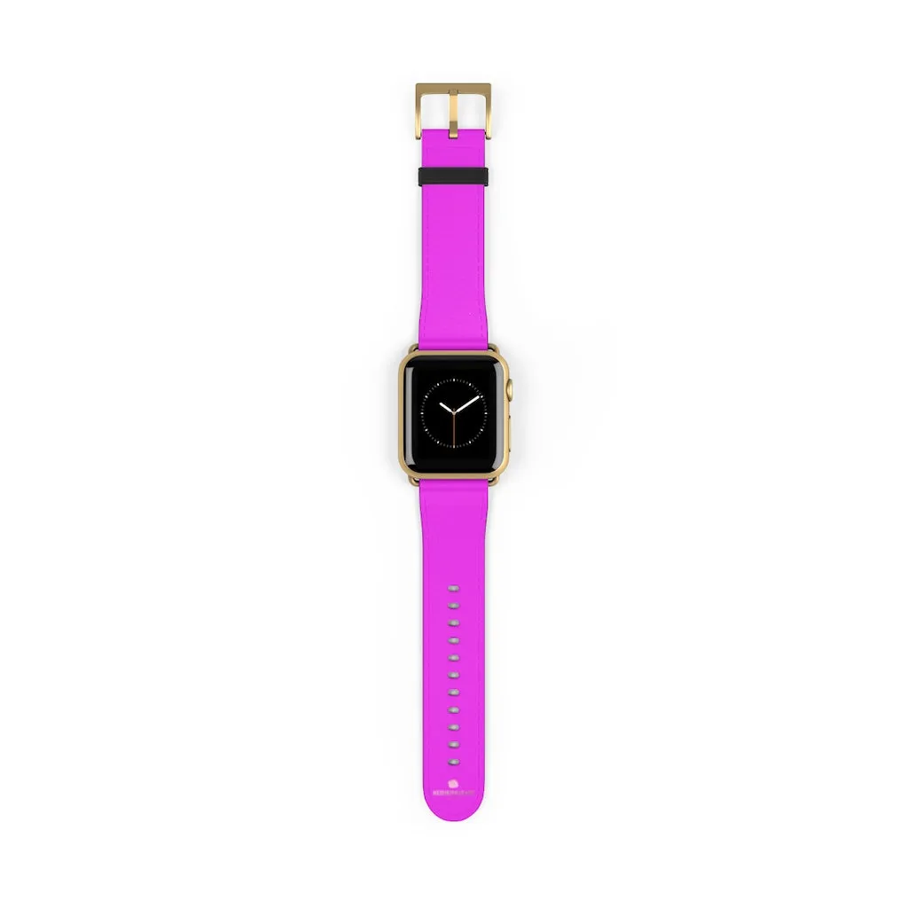 Hot Pink Apple Watch Band, Solid Color 38mm/42mm Minimalist Watch Bands- Made in USA