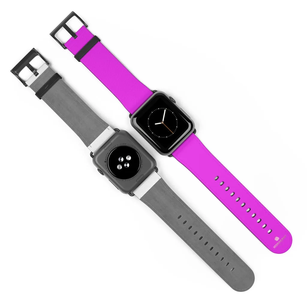 Hot Pink Apple Watch Band, Solid Color 38mm/42mm Minimalist Watch Bands- Made in USA