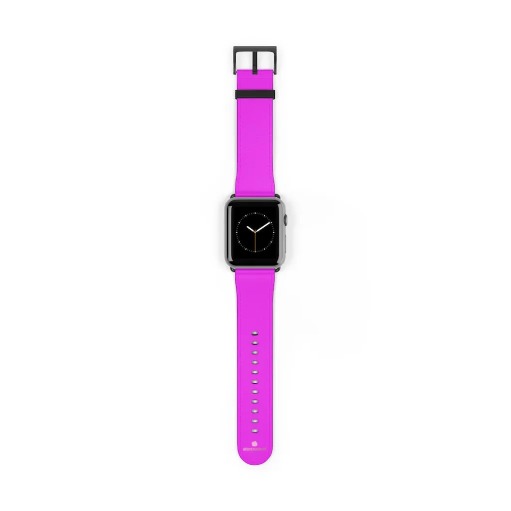 Hot Pink Apple Watch Band, Solid Color 38mm/42mm Minimalist Watch Bands- Made in USA