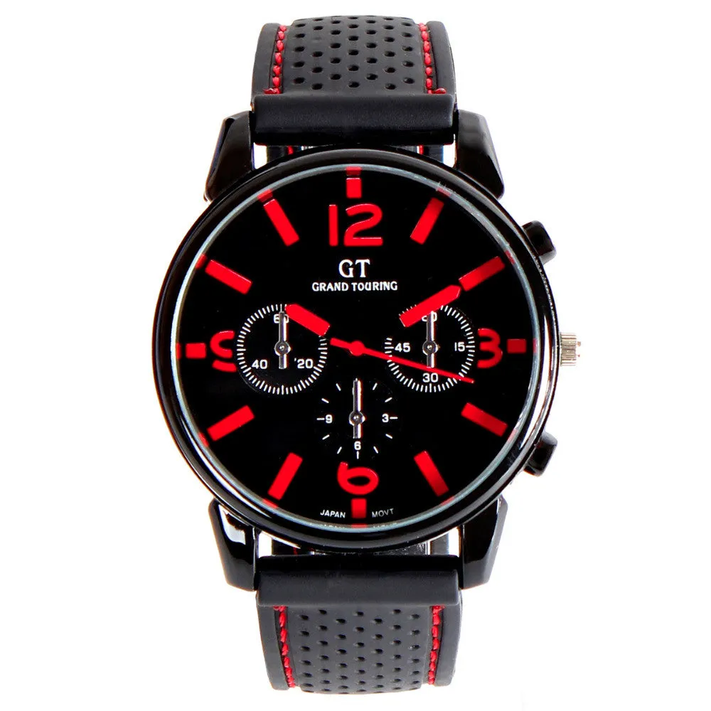 Hot Sale Grand Touring GT Sport Men's Quartz Wristwatches Silicone Bracelet Women Military Watch