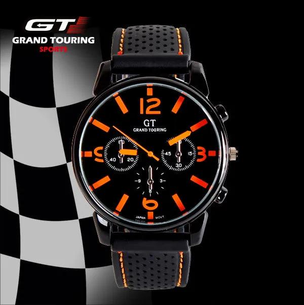 Hot Sale Grand Touring GT Sport Men's Quartz Wristwatches Silicone Bracelet Women Military Watch