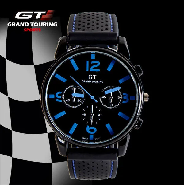 Hot Sale Grand Touring GT Sport Men's Quartz Wristwatches Silicone Bracelet Women Military Watch