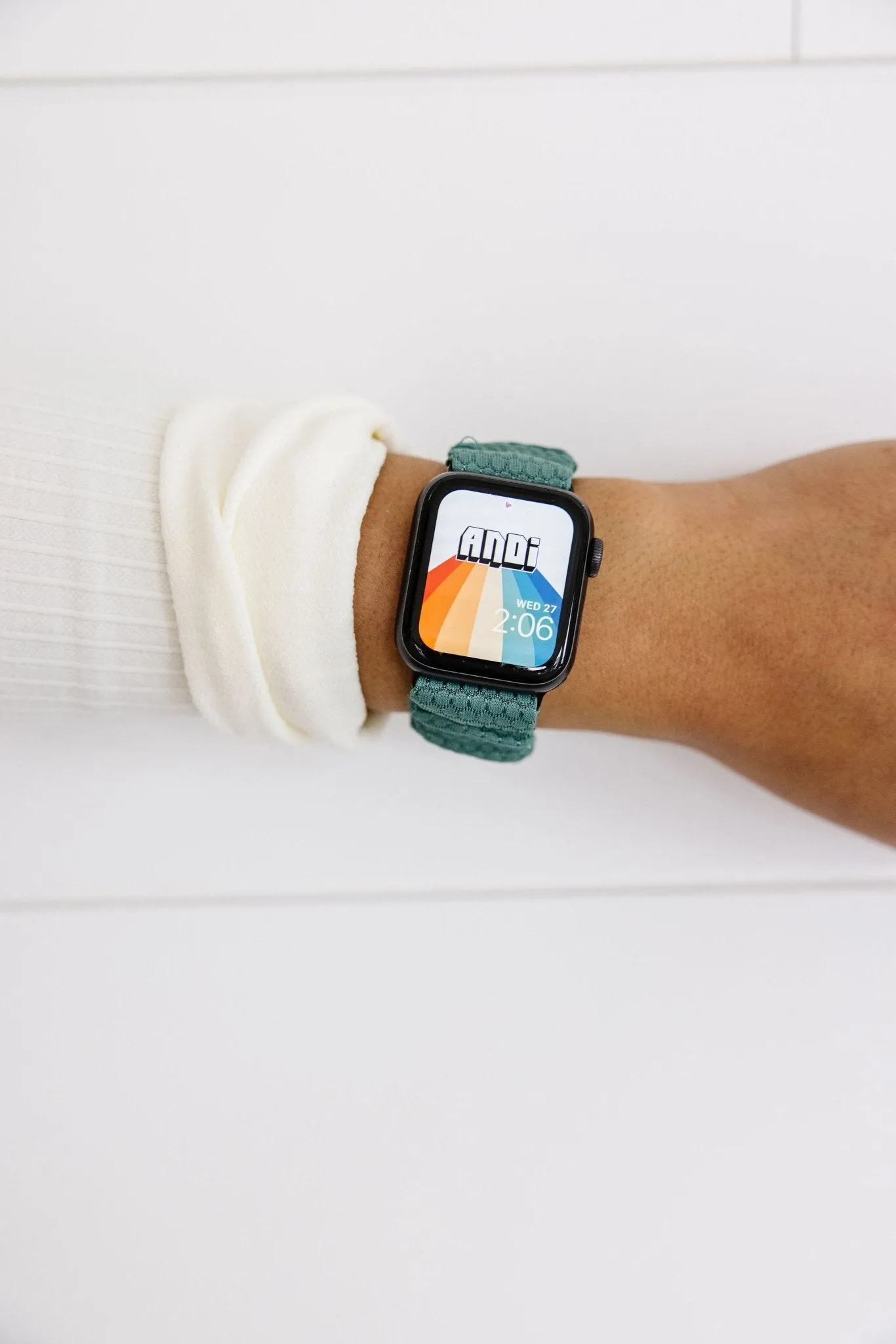 Jade Hexagon Athletic Scrunchie Band Compatible with Apple Watch