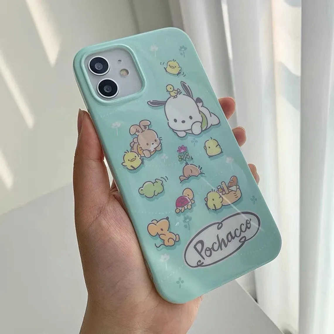 Japanese Cartoon Cute PC Star Blue and PC with Friends Mint Soft iPhone Case 12 13 14 Pro Promax