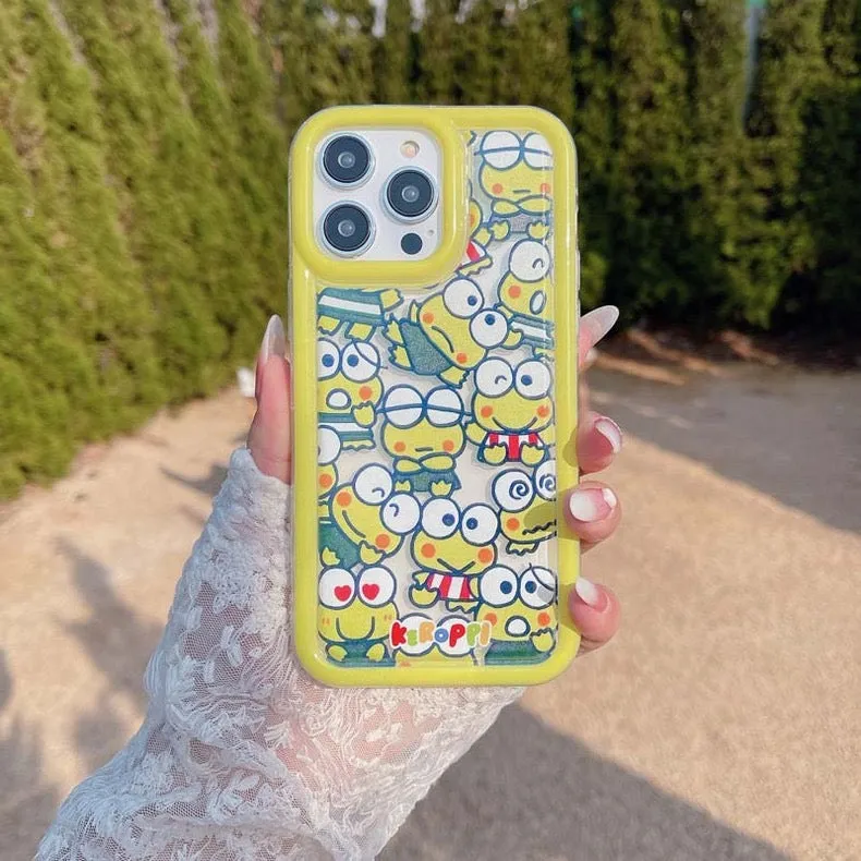 Japanese Cartoon KeroKeroKeroppi Keroppi iPhone Case 7 8 PLUS SE2 XS XR X 11 12 13 14 15 Pro Promax