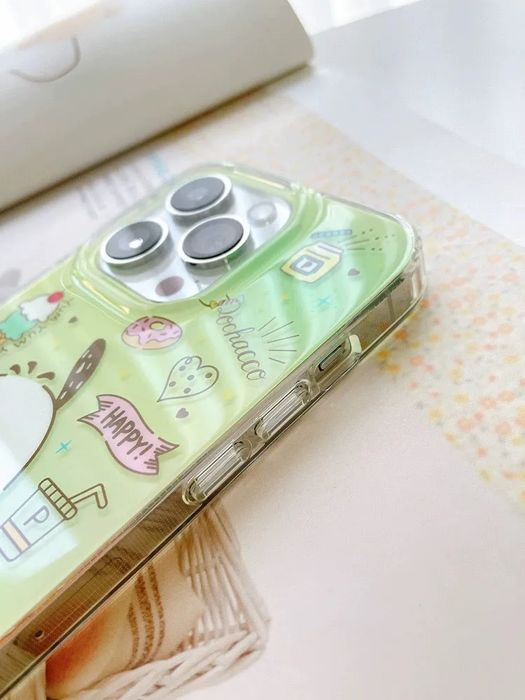 Japanese Cartoon Pochacco Ice Cream Green iPhone Case 14 15 Pro Promax