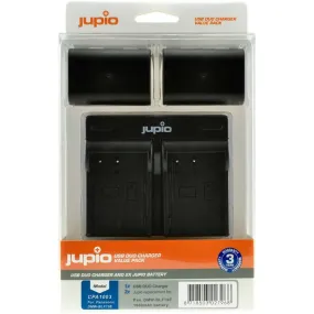 Jupio 2x Batteries 1860mAh & USB Dual Charger Kit For Panasonic DMW-BLF19E