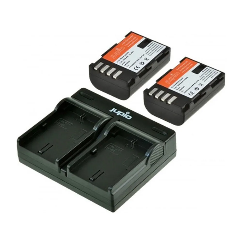 Jupio 2x Batteries 1860mAh & USB Dual Charger Kit For Panasonic DMW-BLF19E