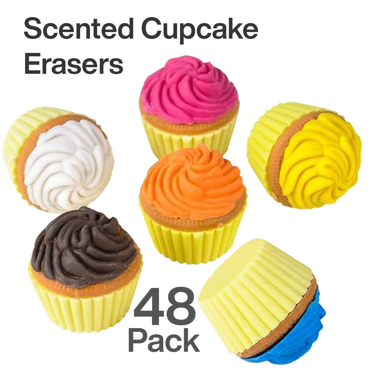 Kicko Scented Cupcake Erasers - Collection of Novelty Erasers in Fruity Scent - Sweet