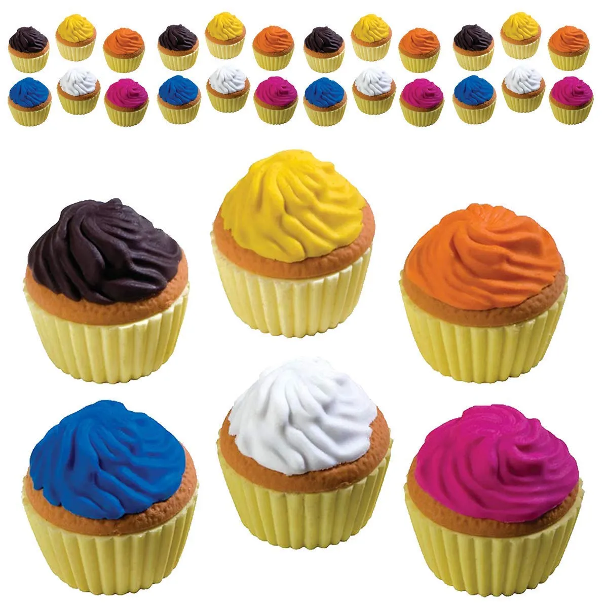 Kicko Scented Cupcake Erasers - Collection of Novelty Erasers in Fruity Scent - Sweet