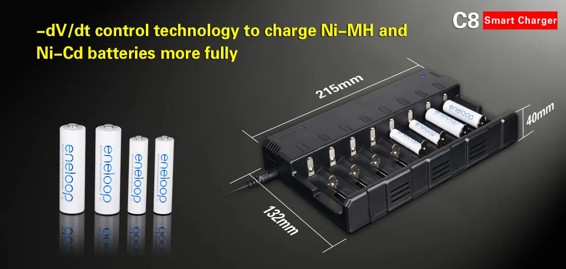 Klarus C8 Eight Bay Li-ion/NiCd/NiMH Battery Charger