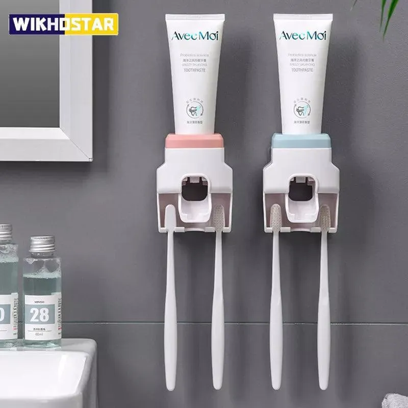 Lazy Toothpaste Dispenser & Toothbrush Holder Combo: Streamlined Bathroom Organization