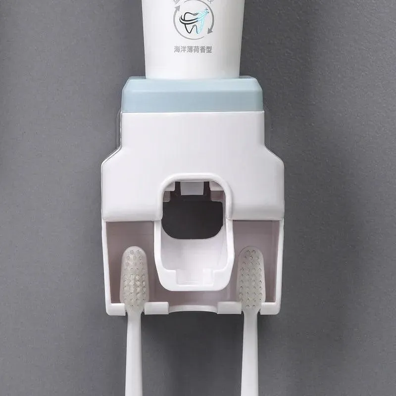 Lazy Toothpaste Dispenser & Toothbrush Holder Combo: Streamlined Bathroom Organization