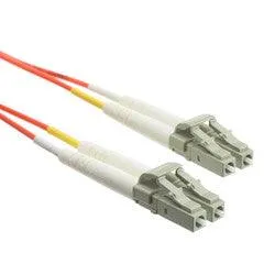 LC OM4 Duplex 2.0mm Fiber Optic Patch Cord, OFNR, Multimode 50/125, Aqua Jacket, Beige Connector, 2 meter (6.6 ft)