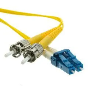 LC/ST Duplex Fiber Optic Patch Cable, OS2 9/125 Singlemode, Yellow Jacket, 8 meter (26.2 foot)