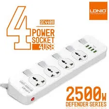 LDNIO SC4408 | 2500W Power Socket  | With 17W Auto-ID USB Ports