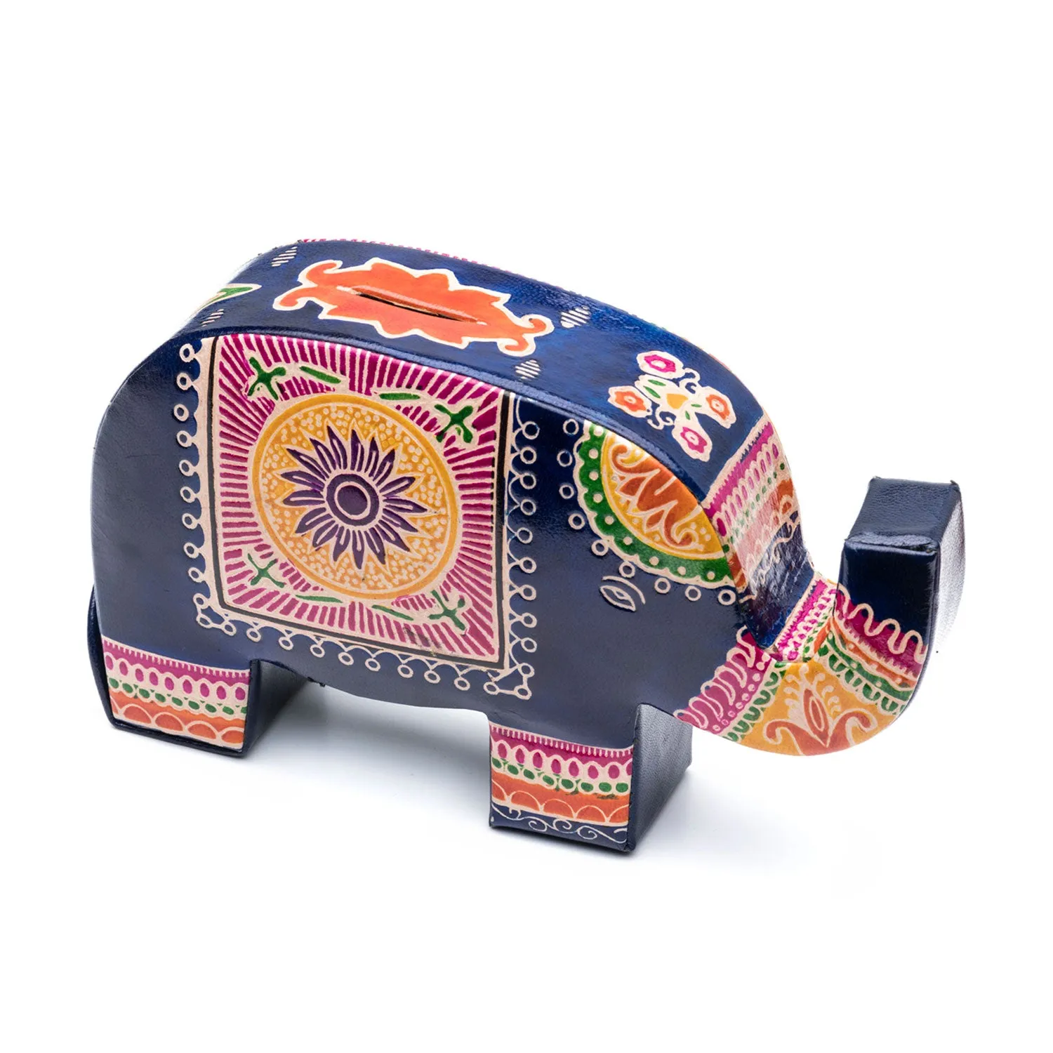 Leather Elephant Coin Bank