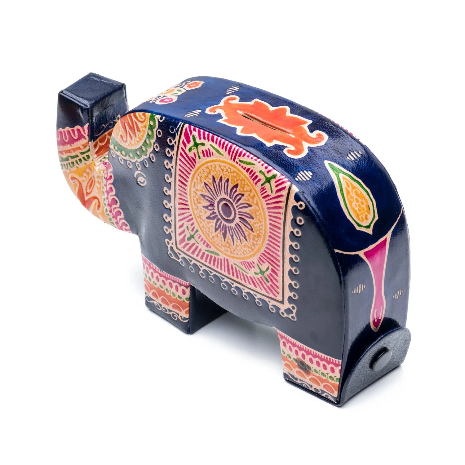 Leather Elephant Coin Bank