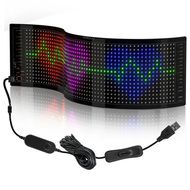 LED Matrix Pixel Panel Bluetooth APP USB 5V Flexible Addressable RGB Pattern Graffiti Scrolling Text Animation Display