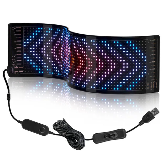 LED Matrix Pixel Panel Bluetooth APP USB 5V Flexible Addressable RGB Pattern Graffiti Scrolling Text Animation Display