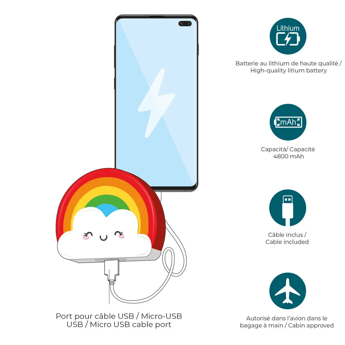 Legami Power Bank - Rainbow