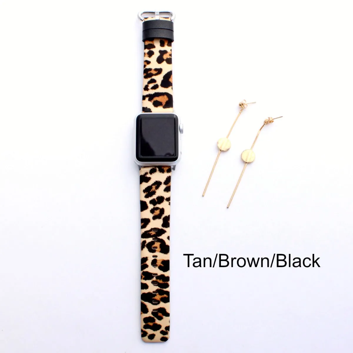 Leopard Leather Apple Watch Bands | Animal Print Apple Replacement Band