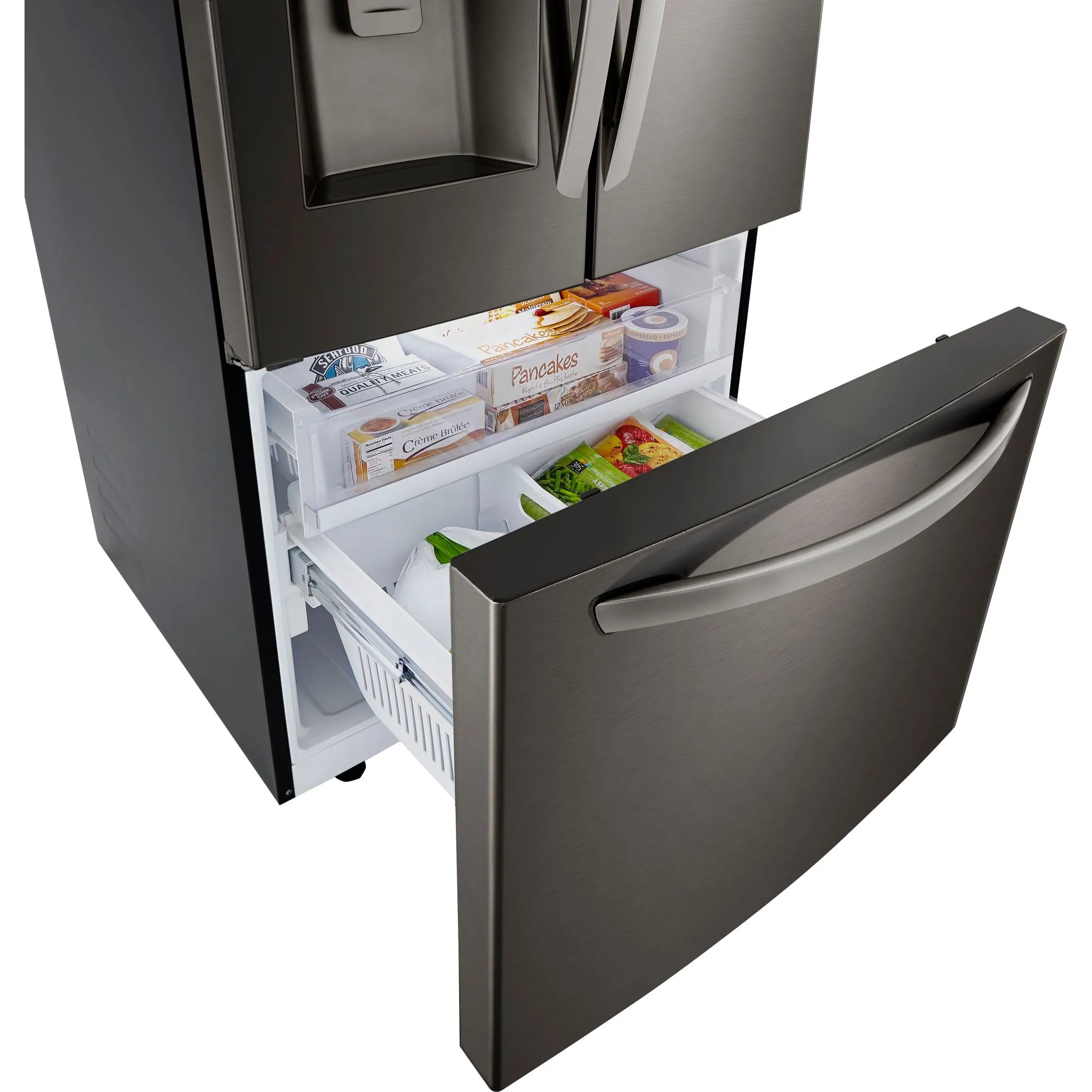 LG French Door Fridge (LRFXS2503D) - Black Stainless