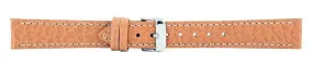 Light Brown Contrast Stitch Heavy Grain Leather Watch Band 18mm 175889