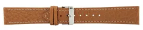 Light Brown Contrast Stitch Heavy Grain Leather Watch Band 22mm 175923