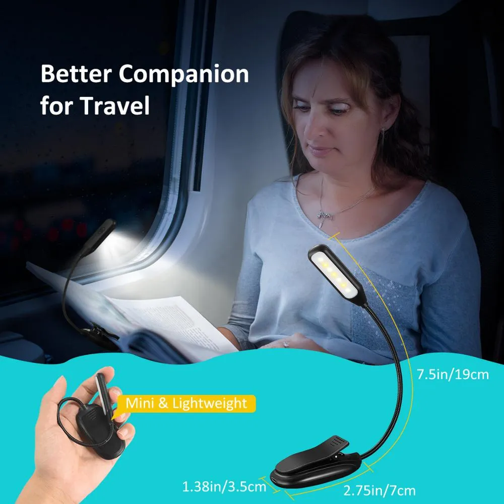 LITOM Portable Desk Reading Light Clip Light 9 Lighting Modes with Memory Function 60 Hrs Lamp for for Night Reading Travelling