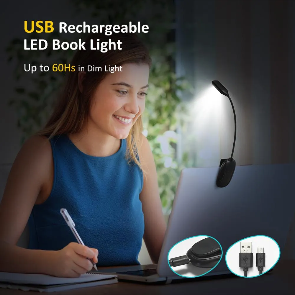 LITOM Portable Desk Reading Light Clip Light 9 Lighting Modes with Memory Function 60 Hrs Lamp for for Night Reading Travelling