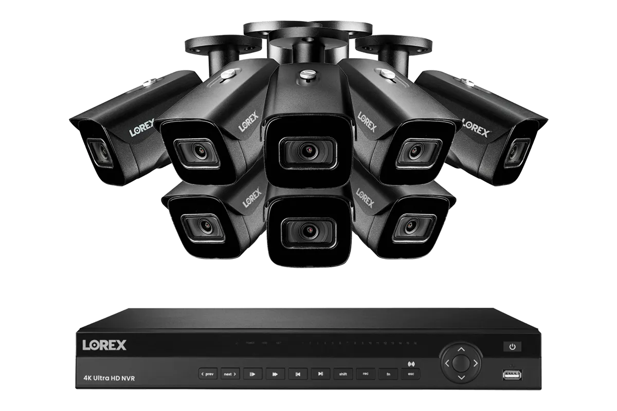 Lorex 4K (16 Camera Capable) 4TB Wired NVR System with Nocturnal 3 Smart IP Bullet Cameras with Listen-In Audio and 30FPS