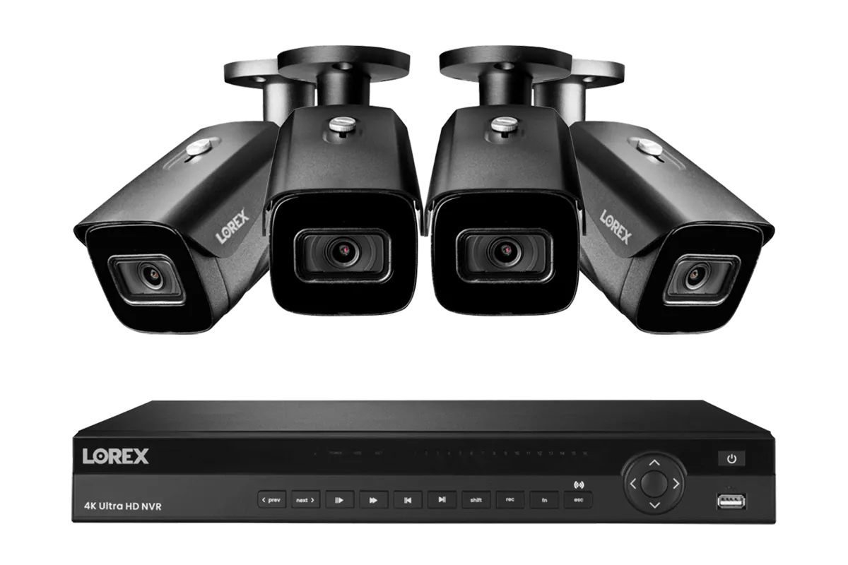 Lorex 4K (16 Camera Capable) 4TB Wired NVR System with Nocturnal 3 Smart IP Bullet Cameras with Listen-In Audio and 30FPS