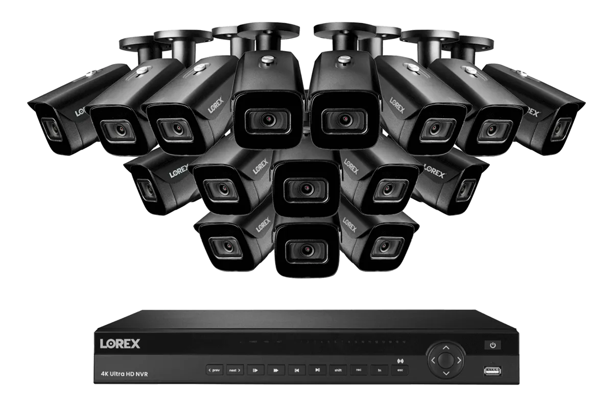 Lorex 4K (16 Camera Capable) 4TB Wired NVR System with Nocturnal 3 Smart IP Bullet Cameras with Listen-In Audio and 30FPS