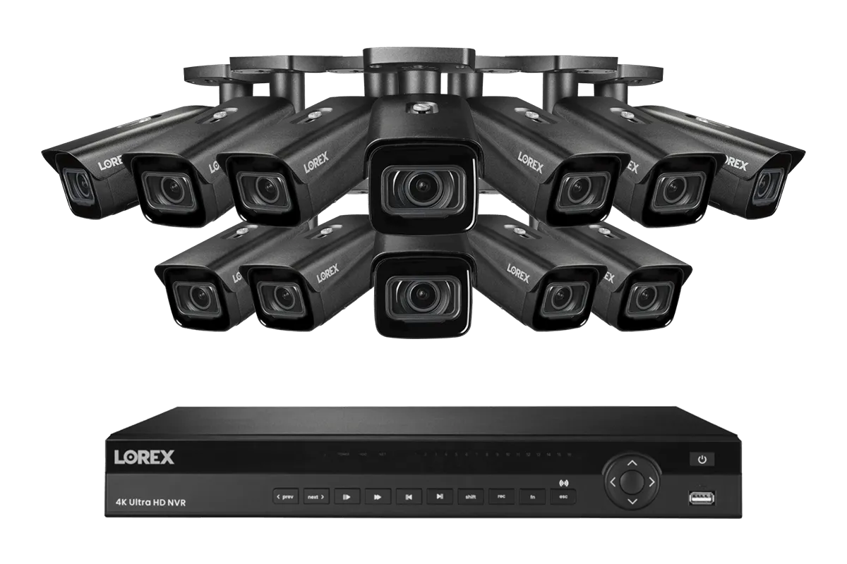 Lorex 4K (16 Camera Capable) 4TB Wired NVR System with Nocturnal 3 Smart IP Bullet Cameras with Motorized Varifocal Lens