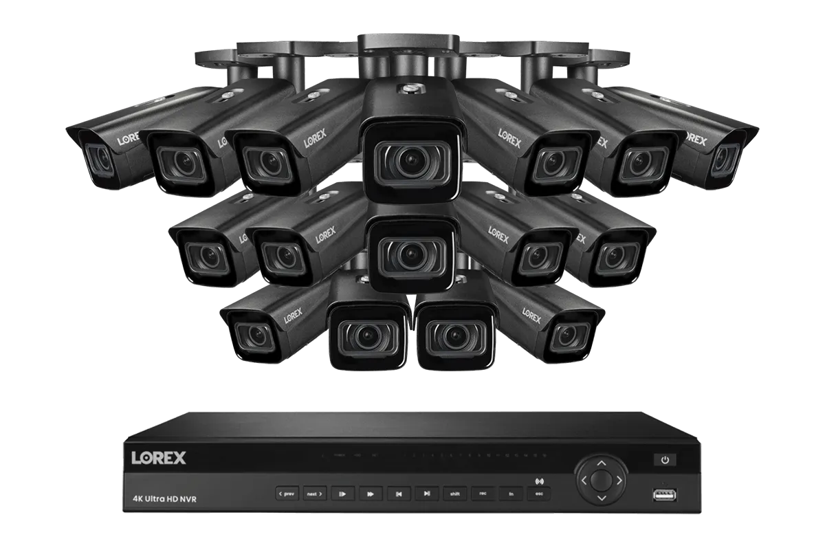 Lorex 4K (16 Camera Capable) 4TB Wired NVR System with Nocturnal 3 Smart IP Bullet Cameras with Motorized Varifocal Lens