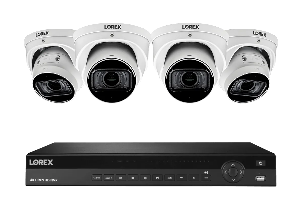 Lorex Elite Series NVR with N4 (Nocturnal Series) IP Dome Cameras - 4K 16-Channel 4TB Wired System