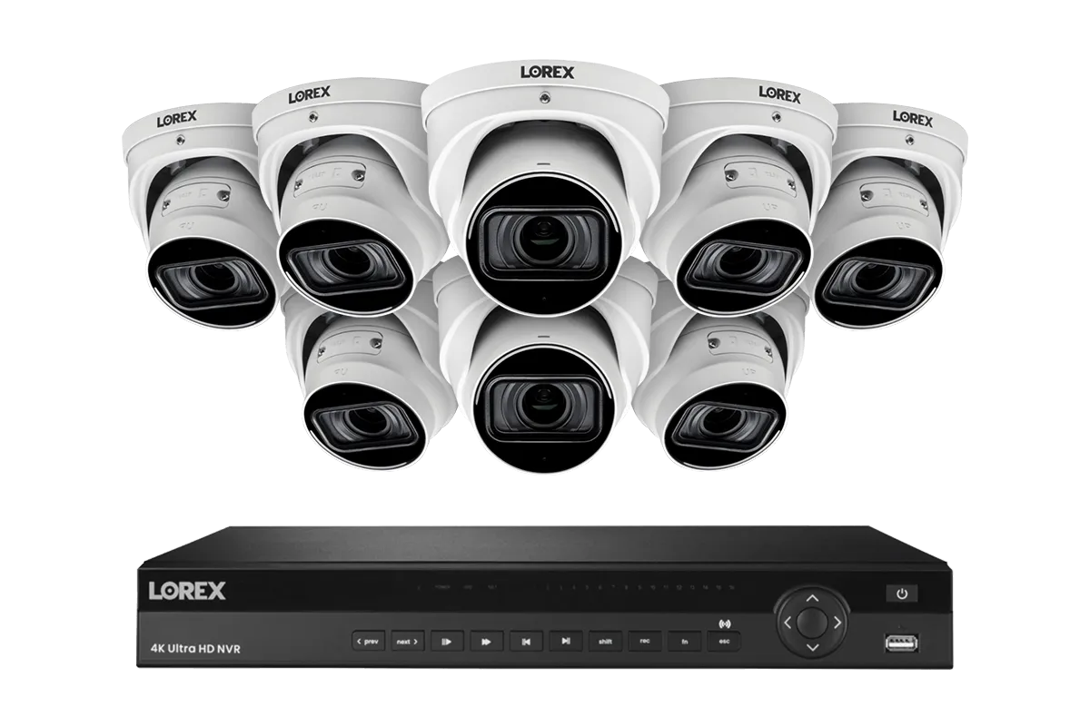 Lorex Elite Series NVR with N4 (Nocturnal Series) IP Dome Cameras - 4K 16-Channel 4TB Wired System