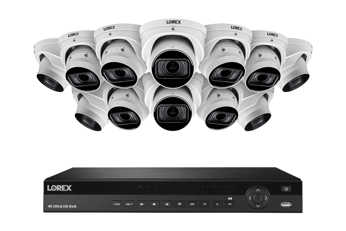 Lorex Elite Series NVR with N4 (Nocturnal Series) IP Dome Cameras - 4K 16-Channel 4TB Wired System