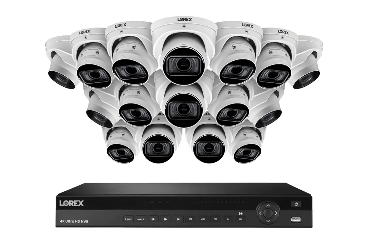 Lorex Elite Series NVR with N4 (Nocturnal Series) IP Dome Cameras - 4K 16-Channel 4TB Wired System