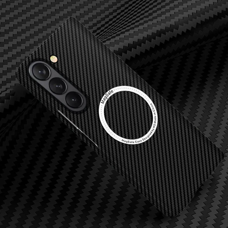 Magnetic Wireless Charging Carbon Fiber Phone Case For Samsung Galaxy Z Fold 5