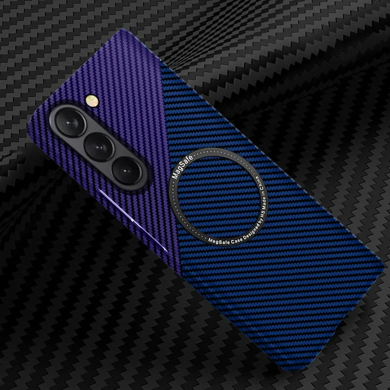 Magnetic Wireless Charging Carbon Fiber Phone Case For Samsung Galaxy Z Fold 5