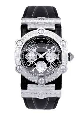 Mens White Gold Tone Diamond Watch | Appx. 0.19 Carats