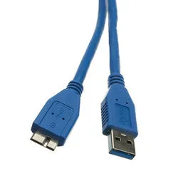 Micro USB 3.0 Cable, Blue, Type A Male to Micro-B Male, 10 foot